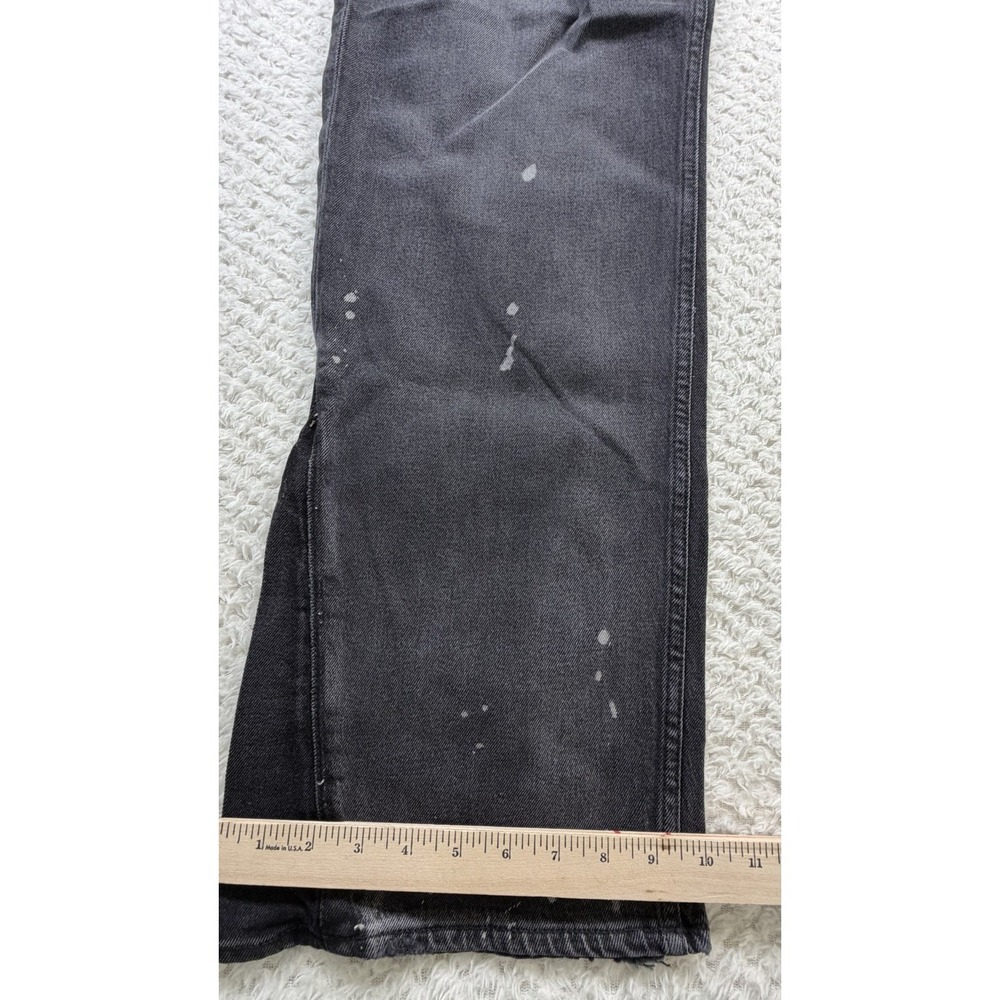 Hudson Walker Kick Flare Jeans Mens 41 Black Paint Splatter Side Gusset Denim - Picture 3 of 7